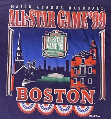 Vintage Boston 1999 MLB All-Star Game Medium T-shirt Navy Blue Pro Player Tee