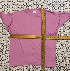 Vtg Retro Fruit Of The Loom Blank Pink T-Shirt Single Stitch USA XL Cotton As Is