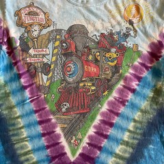 Grateful Dead Band River Junction Casey Jones Liquid Blue Tie Dye T-Shirt XL