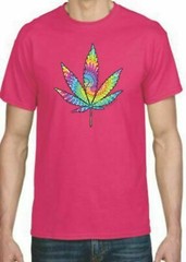 Adult DryBlend® T-Shirt – ( TIE DYED LEAF – PRIDE / WEED / 420)
