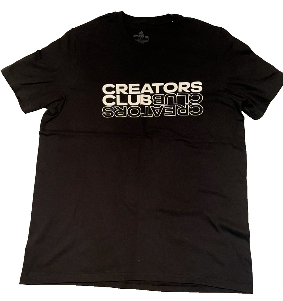 Men’s L Adidas Team / Creators Club Amplifier Tee, Black T-Shirt Creator