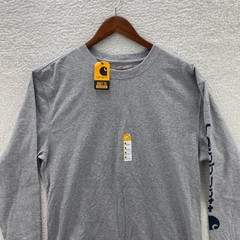 Carhartt Shirt Mens Medium Gray K231 Long Sleeve Logo Workwear Outdoor Classic