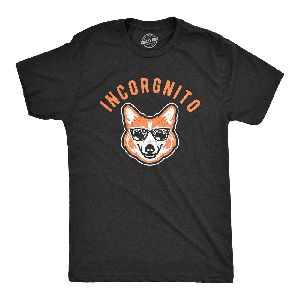 Mens Incorgnito T Shirt Funny Incognito Corgi Graphic Pet Dog Puppy Animal Lover