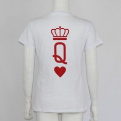 Couple Tshirts King Queen Casual Tops Summer Women Men Lover Short Sleeve Casual