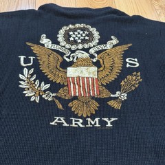 US Army Waffle Knit Thermal Henley Large Black By Brothers In Arms Outfitters