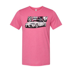 Toyota GR Supra A90 Unisex Graphic T Shirt With Detailed Car Artwork And Wheel D