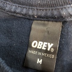 Obey Navy Blue & Red “Coup D ‘Etat” Graphic T-Shirt Sz M