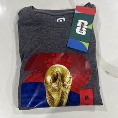 FIFA World Cup Men’s M Gray Graphic Print Logo Crew Neck Short Sleeve T-Shirt