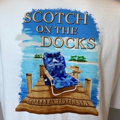 Tommy Bahama Shirt Mens 2XL 3XL White Short Sleeve Beach Dock Graphic T-Shirt