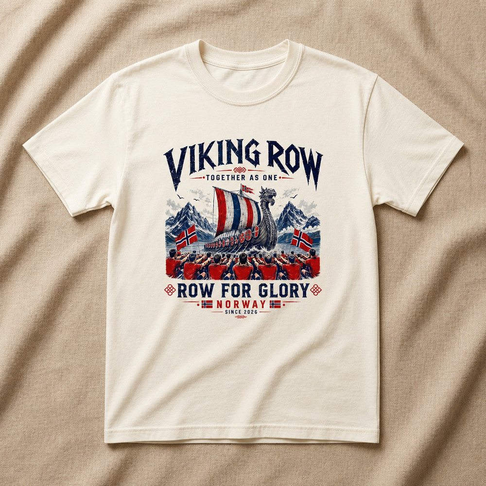 Retro Norway Soccer Comfort Colors, Row Row Row Norway Viking Shirt