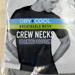 Stafford Men’s Small S Dry+Cool Breathable Mesh Crew Neck T-Shirt 4-Pack Black