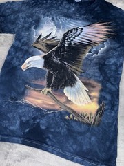 Nature USA Bald Eagle Patriotic Mens T-Shirt Size Small Blue