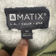 Matix Mens Sherpa Lined Henley Thermal Shirt Olive Green Long Sleeve Small NEW