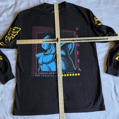 Dragon Ball Z Vegeta Super Saiyan 90’s Anime Black L Long Sleeve Graphic T-Shirt