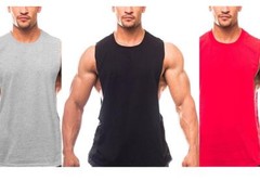 Men’s Cotton Bodybuilding Gym Tank Tops Workout Stringer Sleeveless Shirts Vest