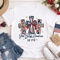 God Bless America Shirt Patriotic USA 250 Anniversary Faith Tee
