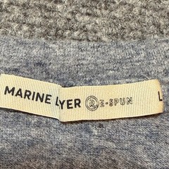 Marine Layer Shirt Mens Large Blue Henley Long Sleeve E-Spun Casual