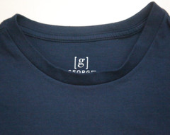 2XL 50-52 George Blue Poly Cotton Men’s Short Sleeve Mans Solid T-Shirt Top O14