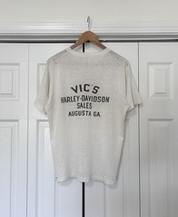 True Vintage 50s Champion Running Man Harley Davidson T Shirt Size Large