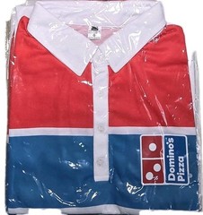 Domino’s Pizza Employee Red White Blue Work Shirt Size G