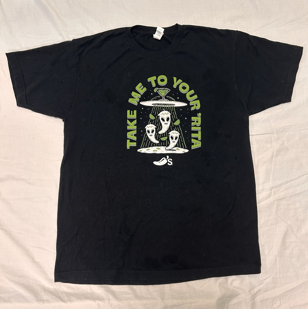 “Take Me to Your ‘Rita,” Chili’s Restaurant T-Shirt, Large, Black, 100% Cotton