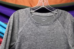 BCG Men’s Gray Moisture Wicking Pullover Long Sleeve Activewear Shirt Size Large