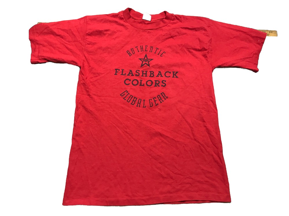 Vintage Reebok Single Stitch Double Sided Flashback Sporting Colors Large Tshirt
