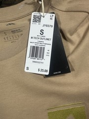 NEW Adidas Shirt Mens Warm Sandstone Tech Outlinet Graphic Casual Cotton Small