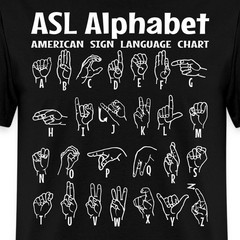 ASL Alphabet American Sign Language Chart Teacher Men’s T-Shirt