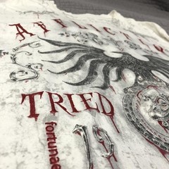 Affliction Shirt Men XL White Tried True Trademark Eagle Graphic Biker Red Foil
