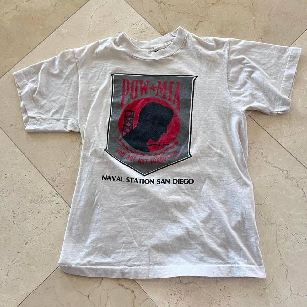 Vintage 90s POW MIA T-shirt Naval Station Men’s M T-shirt