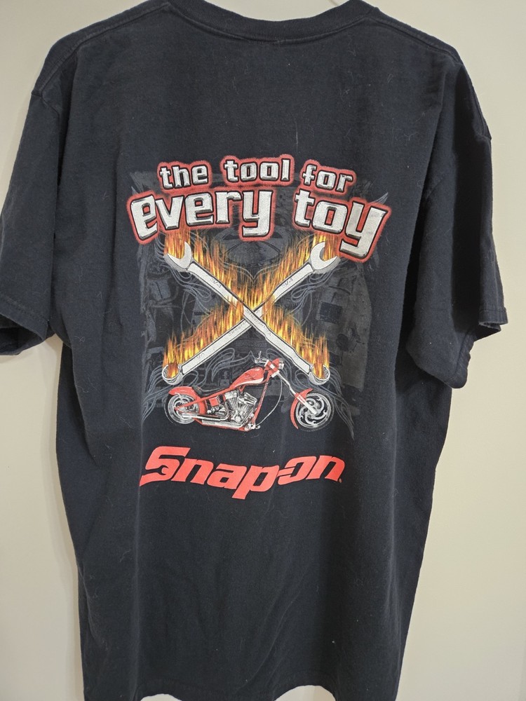 Vintage Snap On Fruit of the Loom Heavy Cotton T Shirt – Black – XL