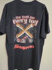Vintage Snap On Fruit of the Loom Heavy Cotton T Shirt – Black – XL
