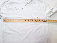 Vineyard Vines Hooded T Shirt Mens Size S White with Navy Whale Logo Pocket