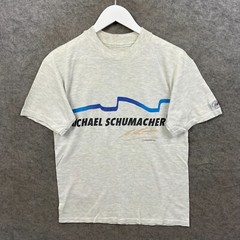 Vintage Michael Schumacher Shirt Mens Small Grey Dispo Formula 1 F1 AOP 1990s