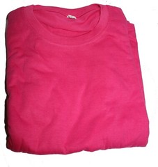 Solid Bright Color T Shirt, Green, Pink, Round Neck, Short Sleeves Size M Unisex