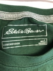 Eddie Bauer Shirt Mens Large Green Legendwash Long Sleeve Tagless Tee Casual Top