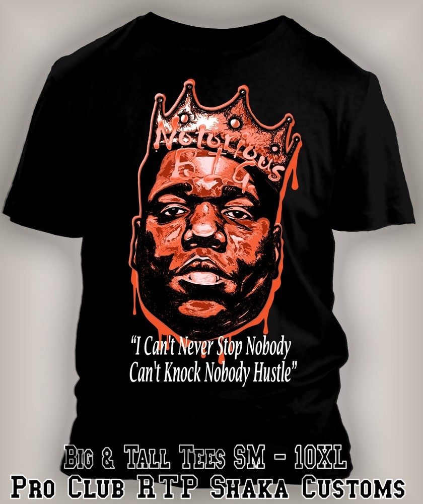 Biggie Dont Knock The Hustle Hip Hop Sneaker Tee Shirt Big 8X Greystone Tshirt