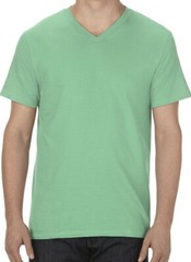 AAA ALSTYLE 5300 MENS PLAIN T SHIRT CASUAL SHORT SLEEVE HEATHER GREEN V NECK XL