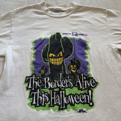VTG Taco Bell The Borders Alive Halloween Cactus Skeleton T Shirt Mens Large 90s