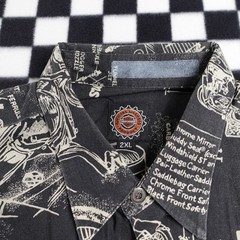 Vintage Harley Davison biker Hawaiian style all over print button up Shirt 2XL