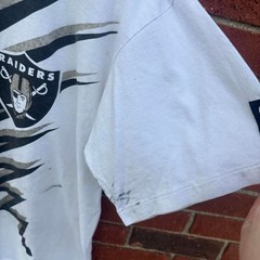 Crazy vintage 90s starter Los Angeles raiders shockwave t shirt mens large