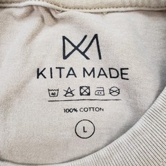 Kita Made Shirt Mens Large Beige Crewneck Let It Different Minimalist
