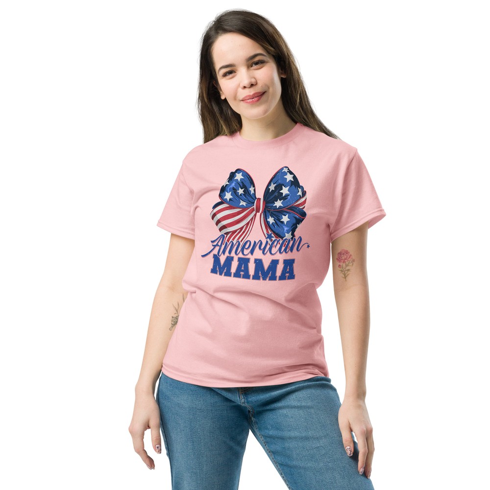 American Mama T-Shirt, Patriotic USA Mom Tee, 4th of July Shirt