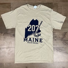Maine Mariners ECHL Men’s Size Small Beige Graphic T Shirt 207 Hockey