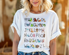 Alphabet Animal T-Shirt – Fun ABC Learning Graphic Tee for Kids and TeachersA131