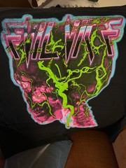 Evil Vice Lightning Skull Tee Black/Pink/Green/Blue Multi-Color Size 2X