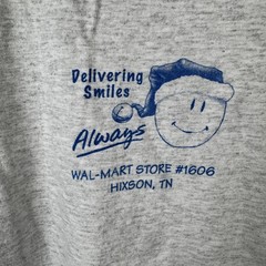 Vintage Walmart Shirt Mens Medium Gray Delivering Smiles Santa Christmas Graphic