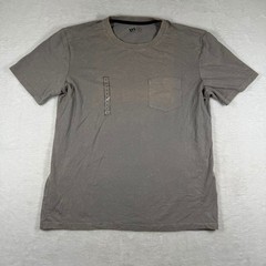 VRST Pocket Tee Mens Small Charcoal Grey Cotton Modal Stretch T-Shirt acid wash