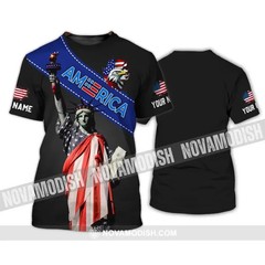 Unisex Shirt – Custom Name 3D Shirt – Liberties America Flag Color BS1717